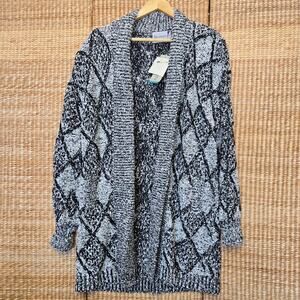 Diversity Petite Womens Deadstock Vtg 90s Cabincore Cozy Chunky Knit Cardigan L